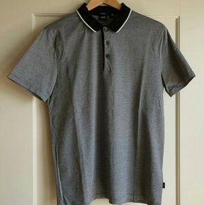 Hugo Boss Pitton Gray Striped Polo Shirt